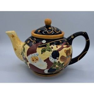 Earthenware Lang The Night Before Christmas Teapot Susan Winget 2001